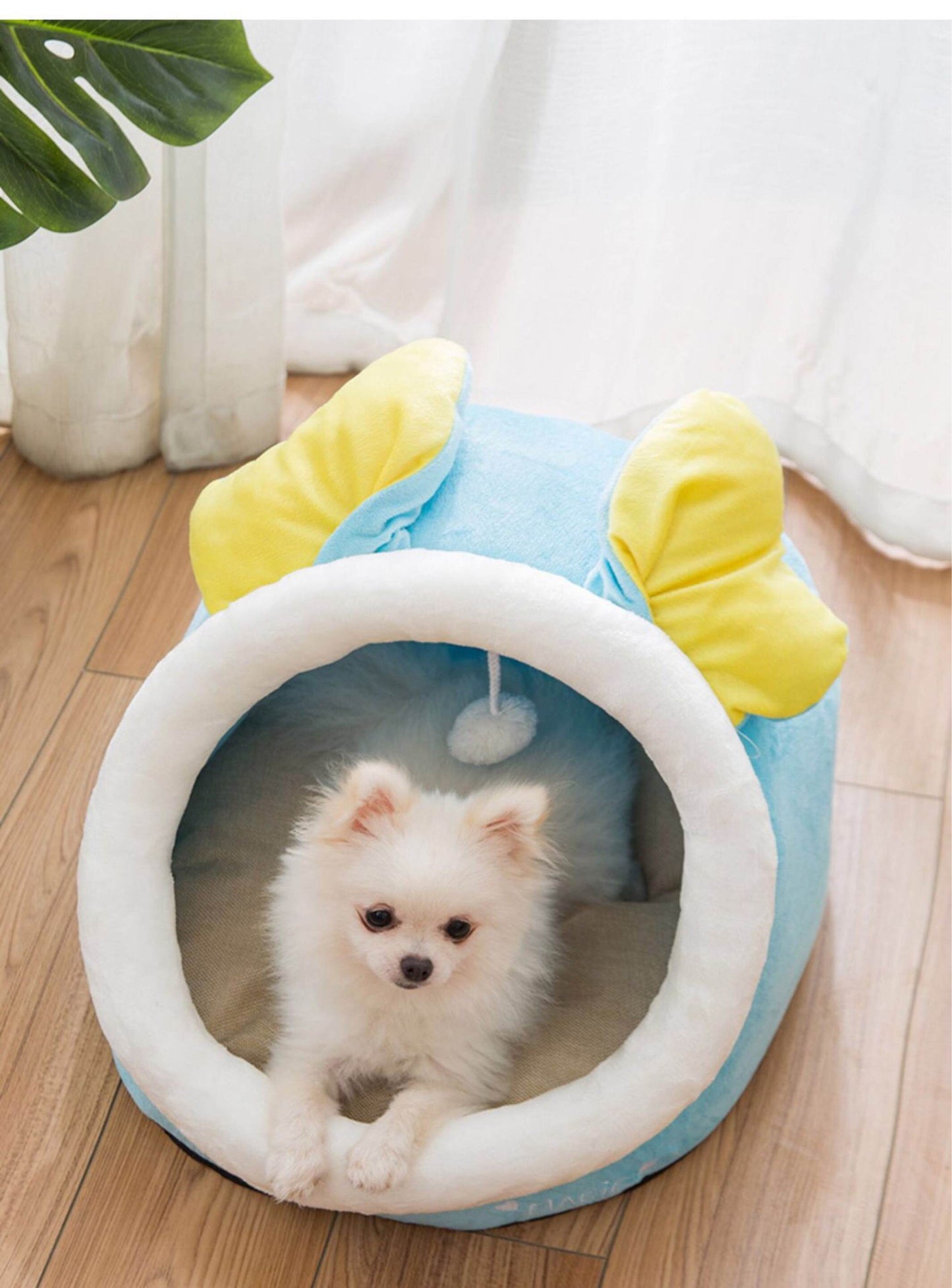 Pet Dog Cat Bed Puppy Warm Kennel with Toy Ball Mat Portable SMALL and MEDIUM PETS