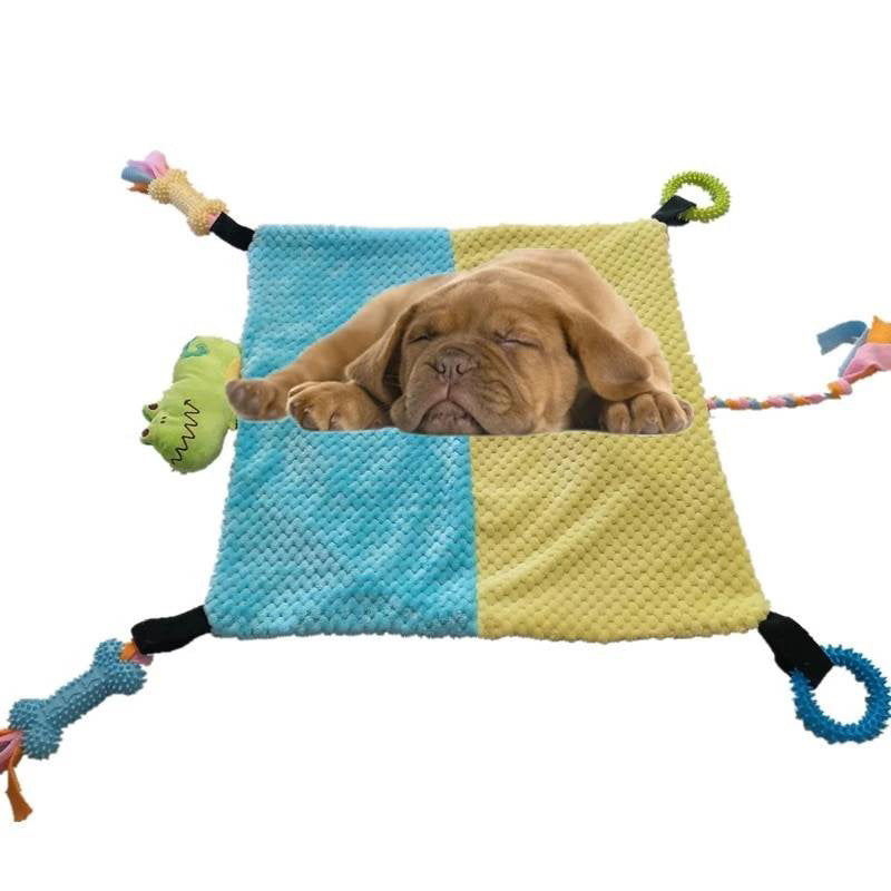 BULPET Dog Cat Play Mat Bed With Training Interactive Toys For Small and Medium Pets